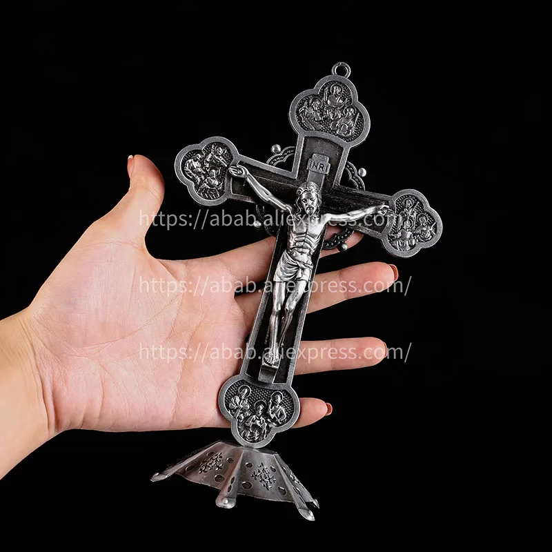 Large Church Relic Statue Jesus Retro Cross Church Decoration Prayer Religion Orthodox Cross 130x200mm