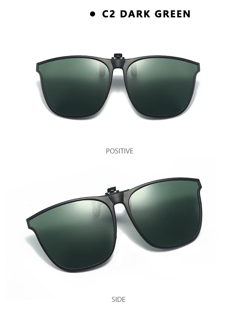 Polarisierte Clip Auf Sonnenbrille Männer Auto Fahrer Brille Nachtsicht Gläser Anti Glare Vintage Quadratische Gläser Oculos – Detail 11
