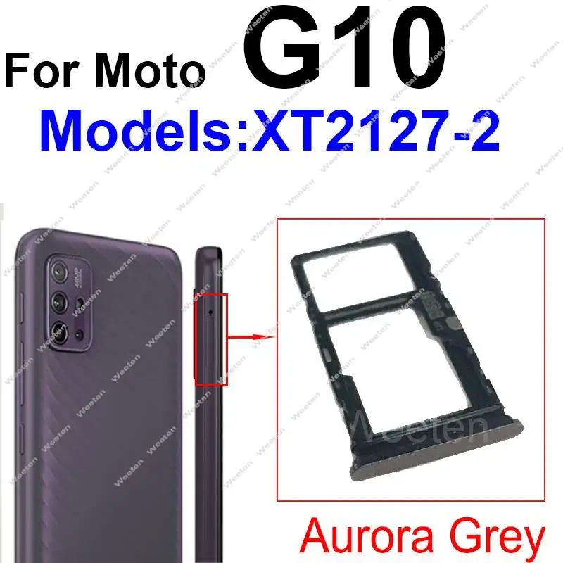 Sim Card Tray Slot Holder For Motorola Moto G10 G20 G30 G50 G60 G60S 5G Sim  Card Reader Socket Adapter Repair Parts