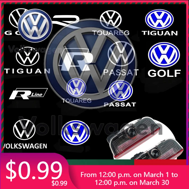 

Светодиодная HD-подсветка логотипа на дверь автомобиля для VW Touareg 7P CR7 T-ROC Touran 5T1 Teramont Golf 5 6 7 R LINE GTI GTE Pa