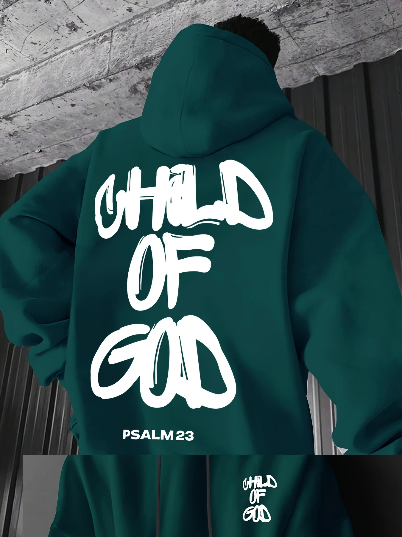 Unisex Hoodie Child Of God Psalm 23 Print Oversized Christian Streetwear Sweatshirt Casual Long Sleeve Pullover Tops - view 4
