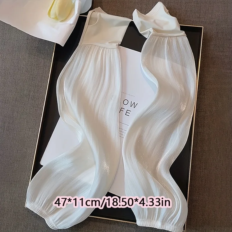 1 пара женских летних охлаждающих рукавов из ледяного шелка, дышащая свободная защита от солнца, подходит для вождения и активного отдыха