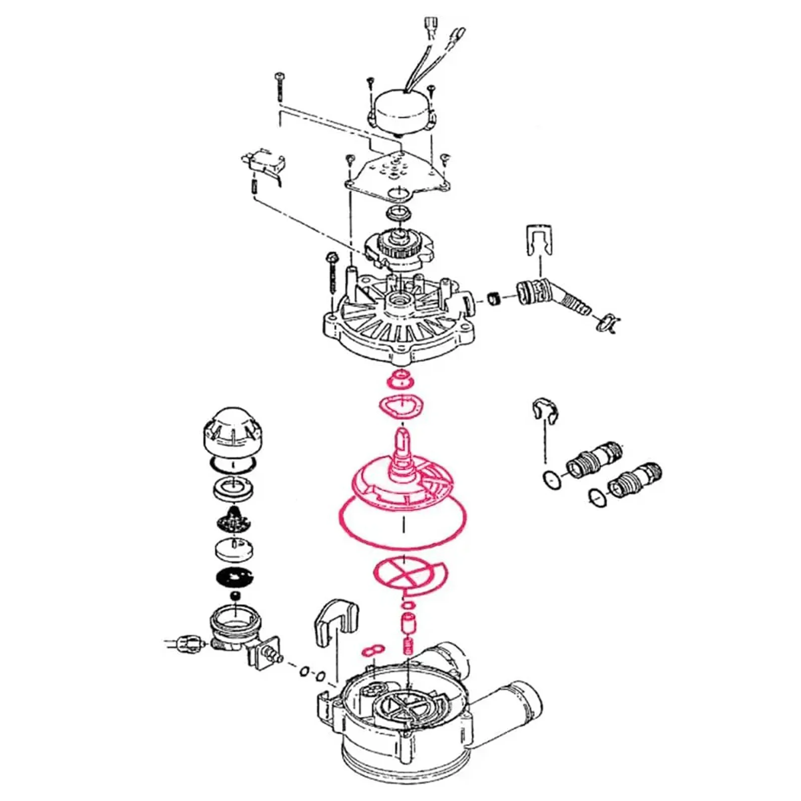 7238468 Kit Segel Rotor Katup Standar Pelunak Air 3/4 inci, Pengganti Katup Kontrol Pelunak Air 7238468 untuk 5 Tutup Sekrup