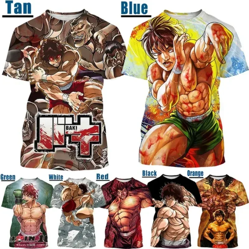 

New BAKI THE GRAPPLER 3D Print Anime T-shirt Summer Men's/Women's Fashion Cool Casual Style Round Neck Short Sleeve Streetwear