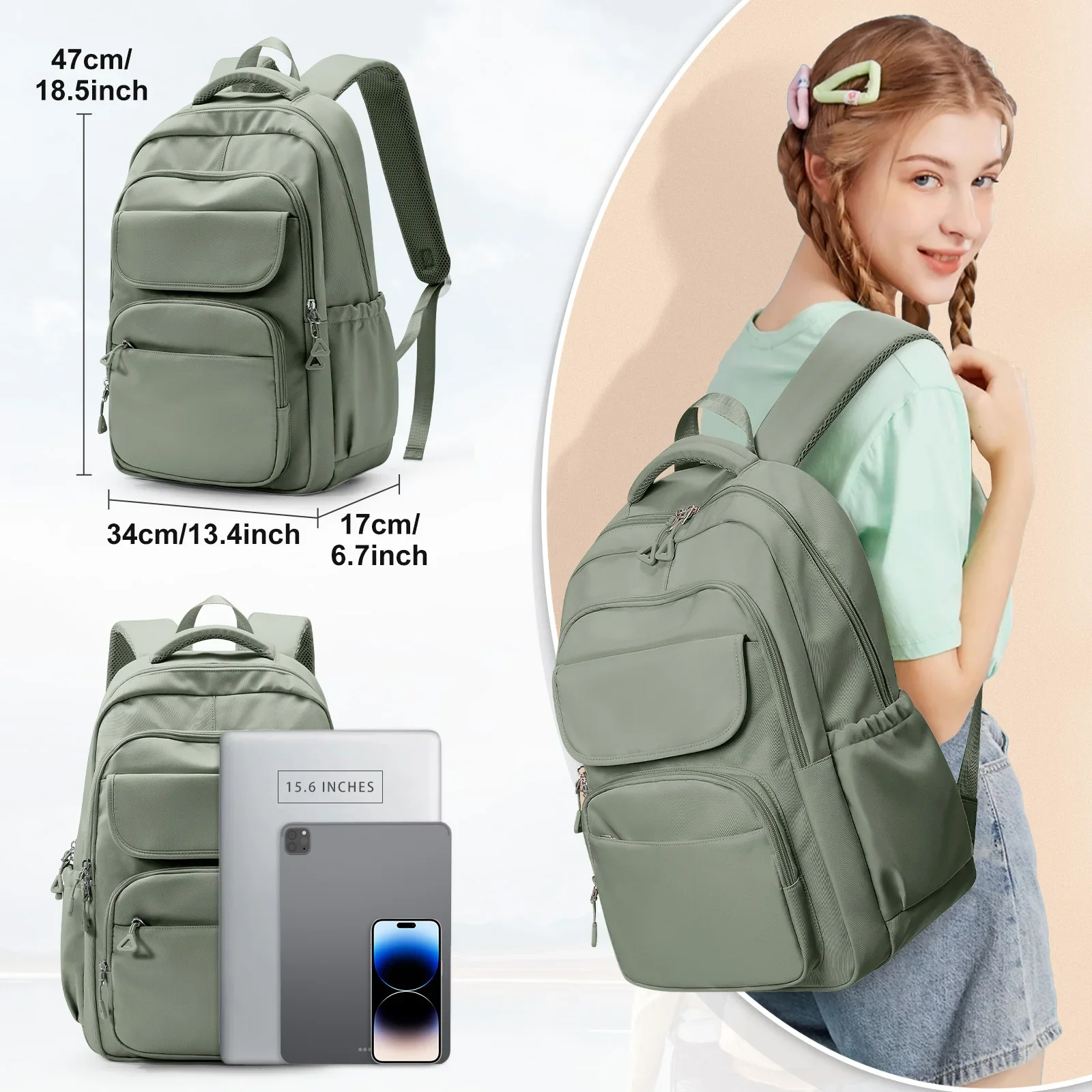 Schul rucksäcke Bagpack Mädchen Laptop Reise rucksack Nylon Rucksack Schult aschen für Jungen Teenager Bücher tasche 2024 Frauen Rucksack