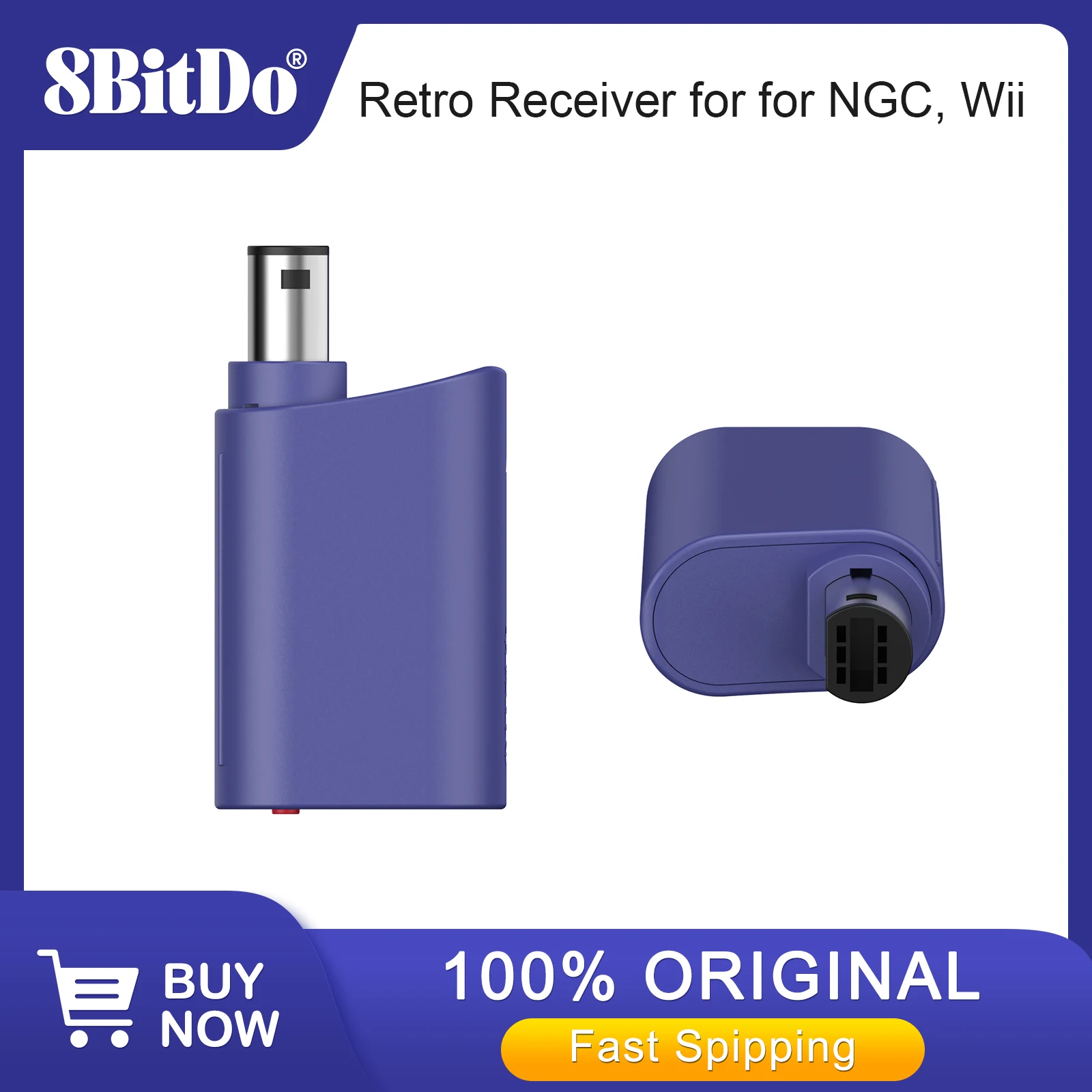 

8BitDo Bluetooth-адаптер-приемник Retro Receiver для NGC, Wii и Windows, совместимый с контроллерами Xbox Series, PS5, PS4