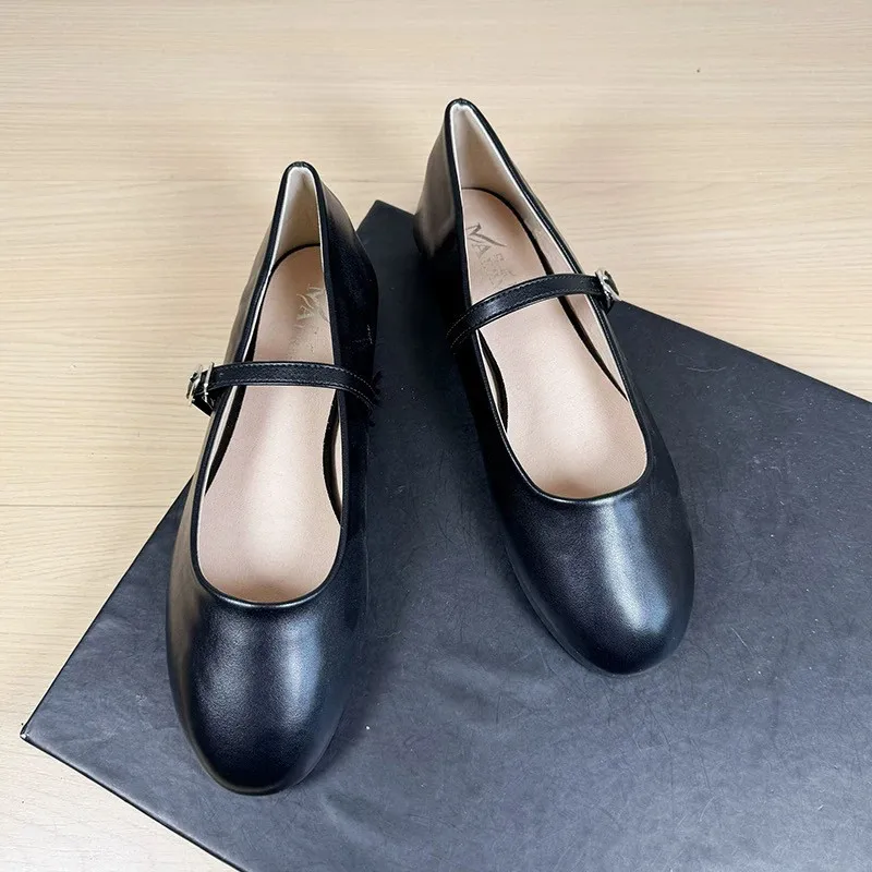 Zapatos Casuales de Mujer, Talla 35-44, Punta Redonda, Suela Plana, Suaves, Estilo Ballet, con Hebilla, Tipo Mary Jane, Estilo Universitario, a la Moda