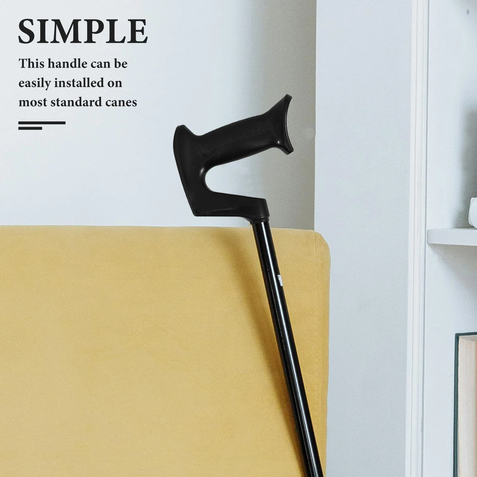 

Сменная ручка для трости в форме лука, эргономичная ручка для трости, ручка для походной палки, костыль, прочный, удобный