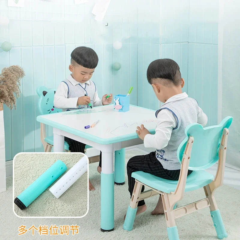 Children's Desk Girl Room Desks Preschool Table Kids Chair Plastic Student Kindergarten Tables Elementary Chairs Set Study Small