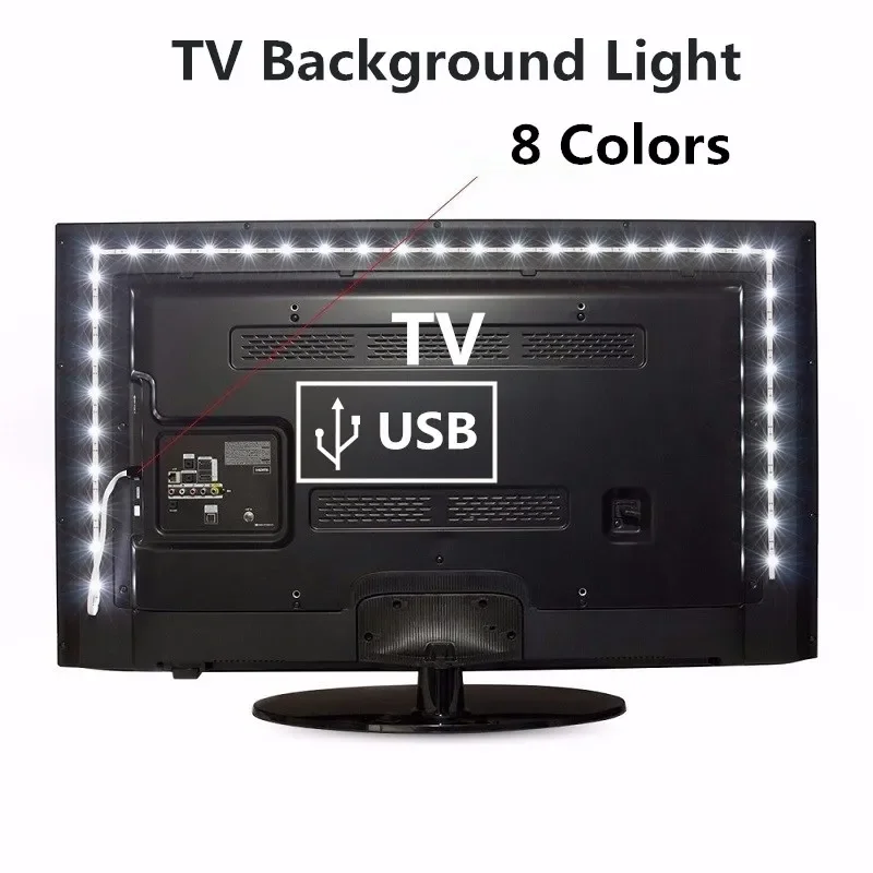 Bande lumineuse LED USB étanche pour fond TV, décoration, entrée USB flexible, lecture, prix bas, Russie, 1m, 2m, 3m, 4m, 5m, 5V