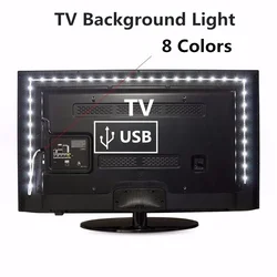 Luz de fondo de TV, tira de iluminación Led USB de 1M, 2M, 3M, 4M, 5M, resistente al agua, 5V, decoración, lectura de entrada USB, Flexible, Rusia, precio bajo