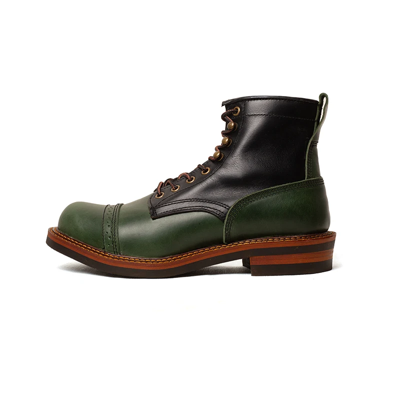 Men Classic Shoes Autumn Winter Work Ankle Boots Genuine Leather Black Green Red Chelsea Boot