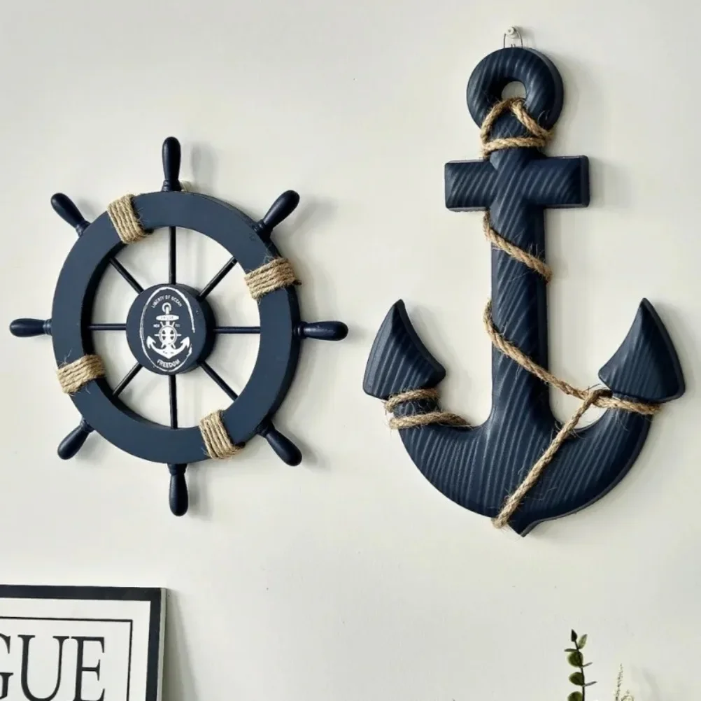 Creative Helmsman Anchor Wall Decoration Wooden Handicraft Set Wall Mounted Home Decor Items Ship Rudder Home Decoration