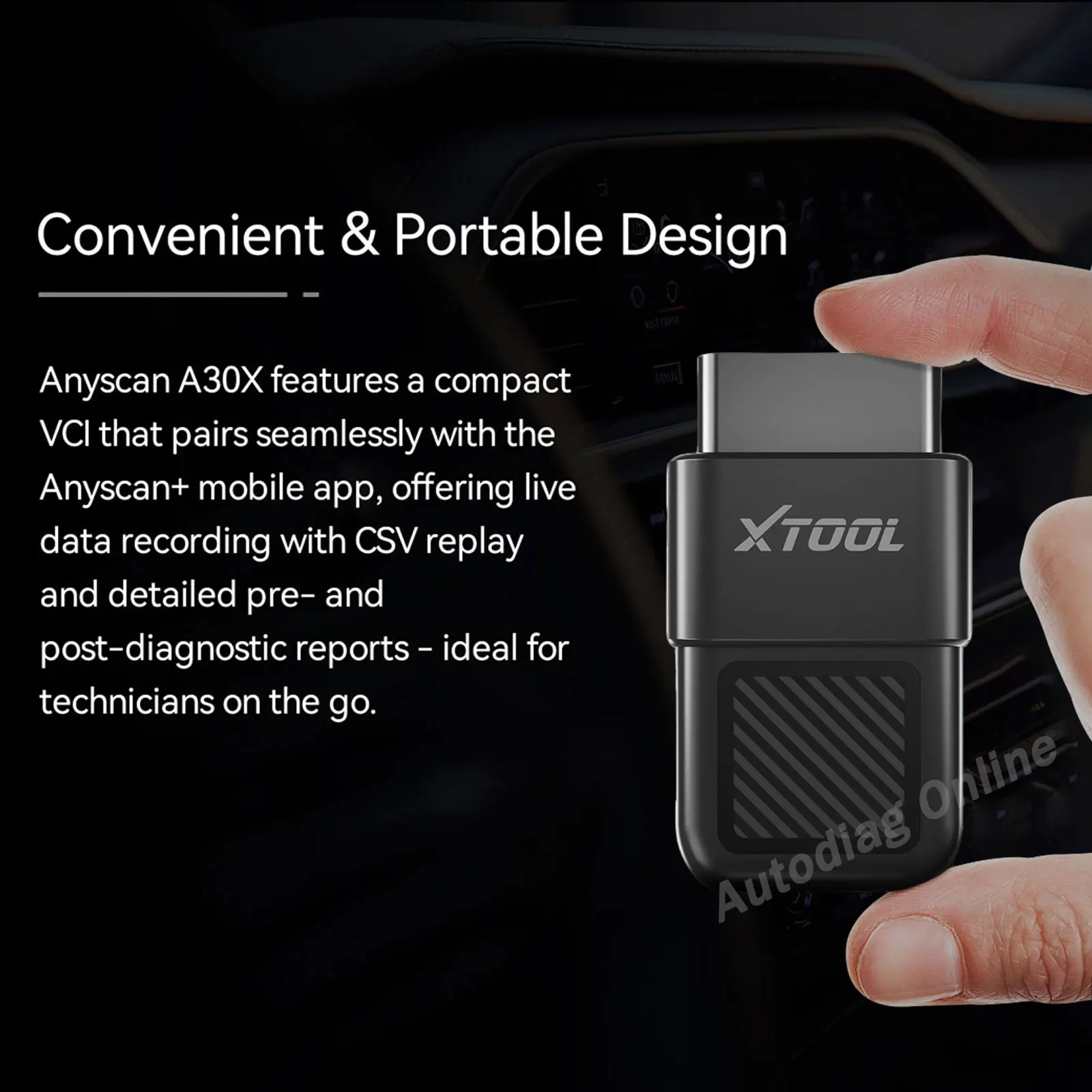 XTOOL Anyscan A30X Bluetooth OBD2 Scanner Strumento diagnostico per auto 26+ Reset Lettore di codici di servizio Diagnostica per veicolo FCA A30X Scan