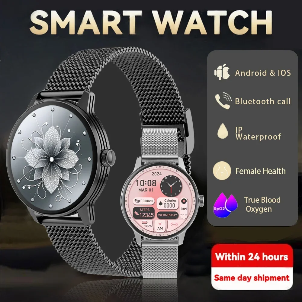 Zordai OD9 Smartwatch Women AMOLED Screen 100+ Sports Modes Custom Dial Watches Sports Fitness Tracker Heart Rate Smart Watch