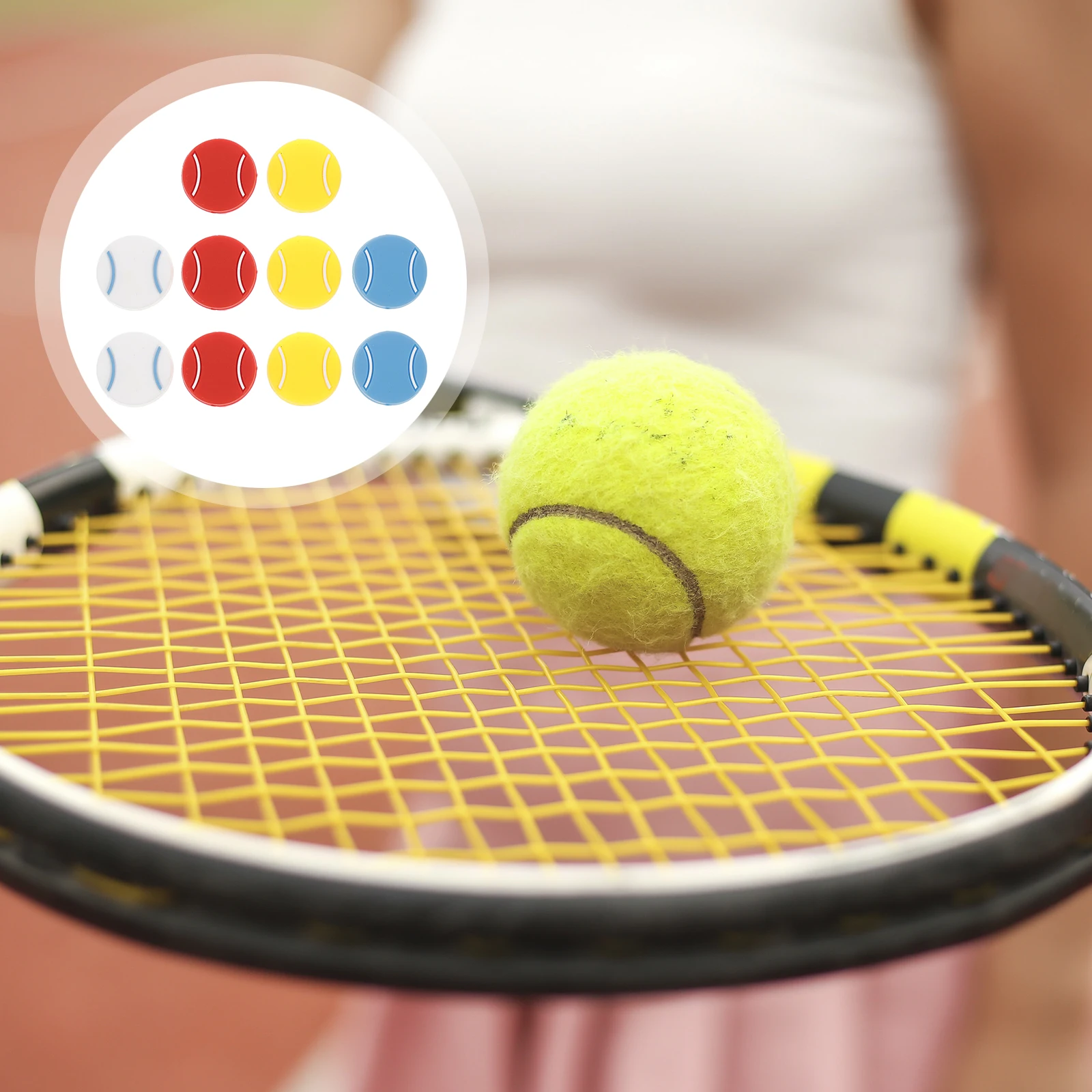 

10 Pcs Tennis Racquet Dampers Racket Shock Absorber Spherical Silicone Dampeners