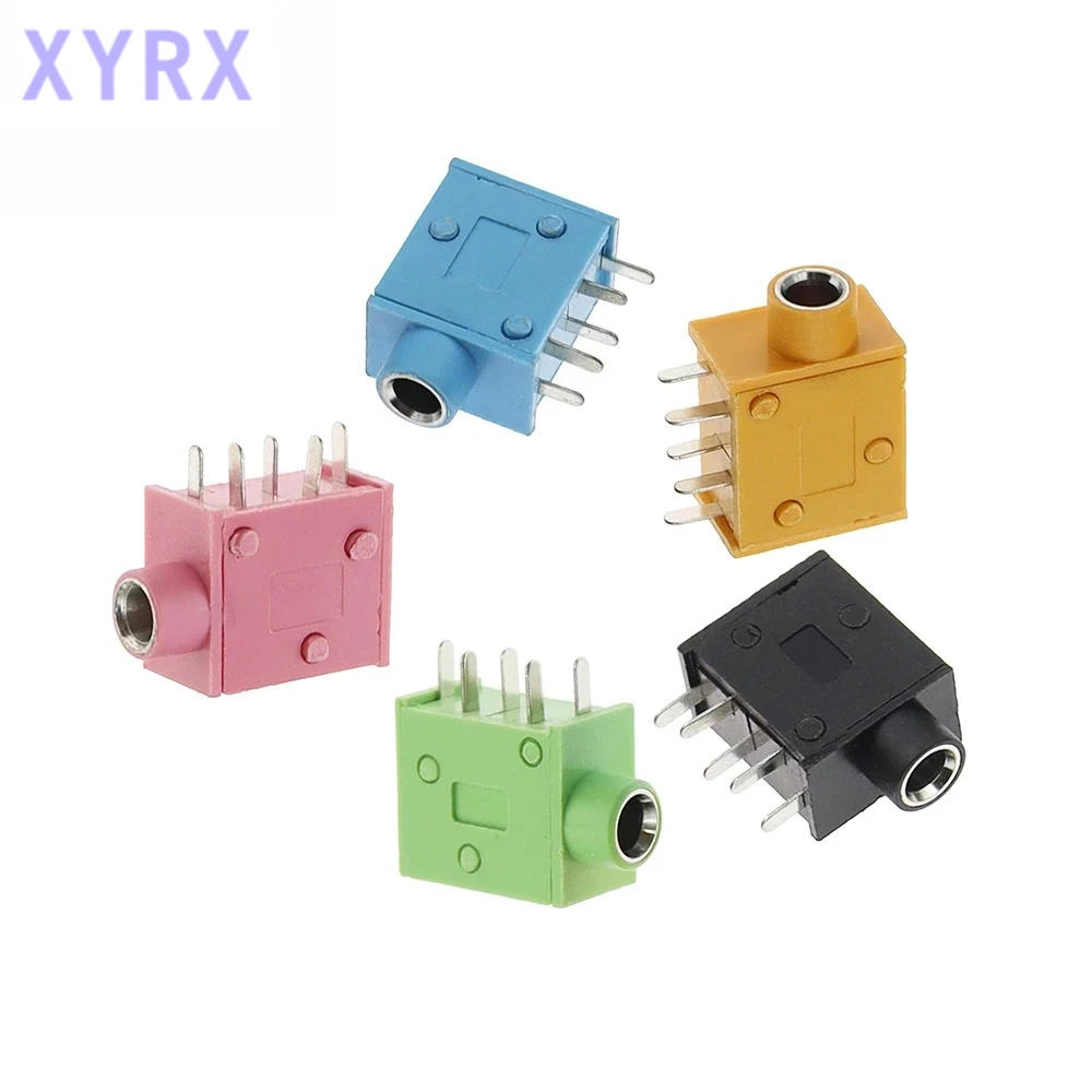 In spot 10PCS PJ215 PJ-325 3.5mm Five colours Stereo Headphone Connector Adapter Power Plug Audio Video Jack Socket Plug