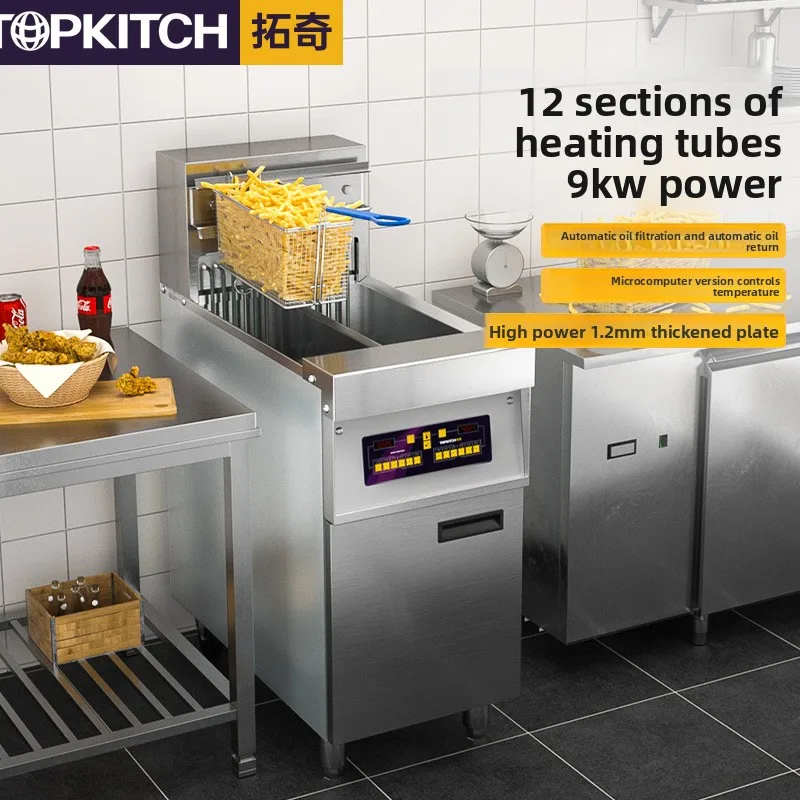 CX Commercial Fried Chicken Fritters Large Capacity Electric Fryer Double Cylinder Vertical Fryer