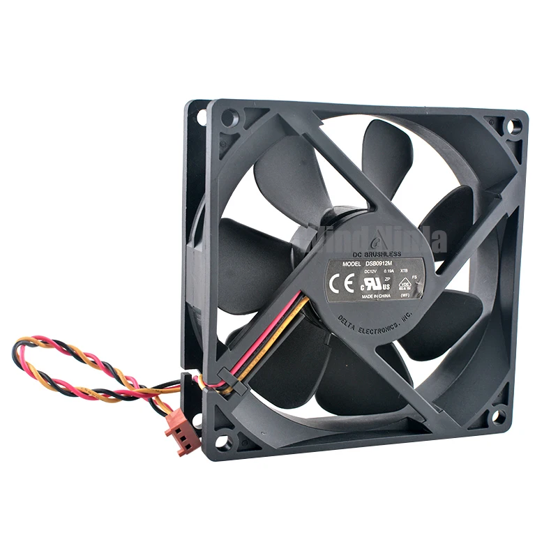 DSB0912M Silencioso Ventilador para Chassis, CPU Fonte de Alimentação, 9.2cm, 92mm, 92x92x25mm, DC 12V, 0.19A, 3Pin