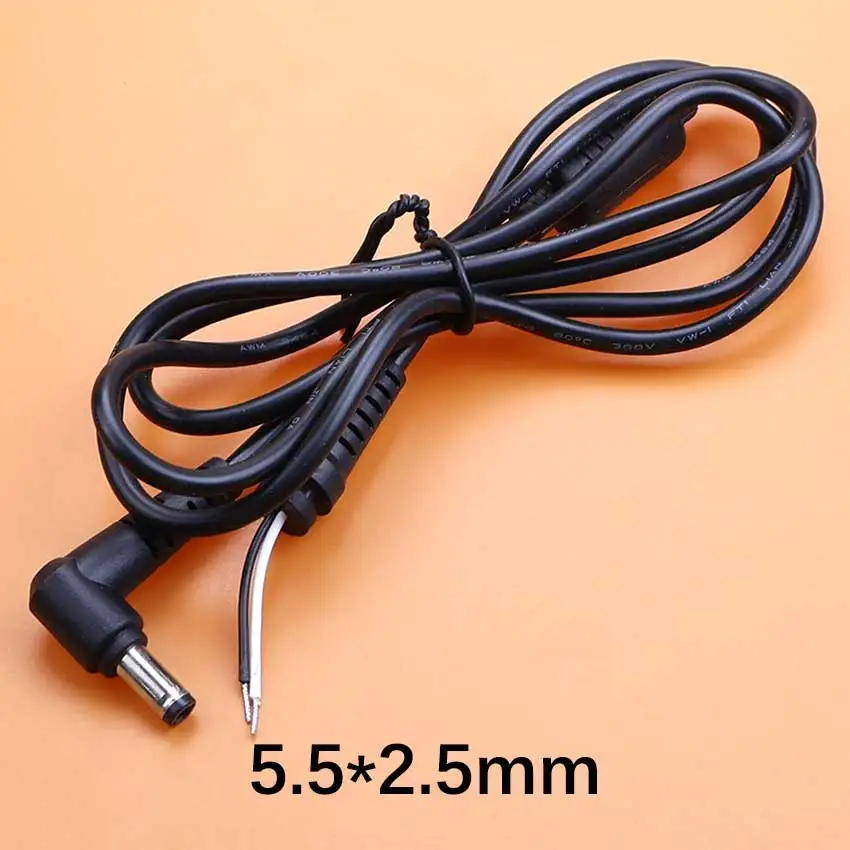 1.2m DC Power Cable Laptop DC Power Jack Connector DC Male Plug Adapter DIY Extension Charging Line For Asus Lenovo Samsung HP