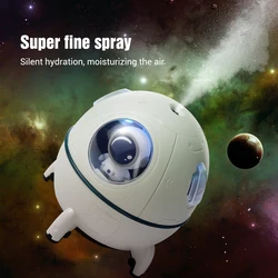 Desktop Space Capsule Air Humidifier Ultrasonic Cool Mist Aromatherapy Water Diffuser with Led Light Astronaut Humidificador