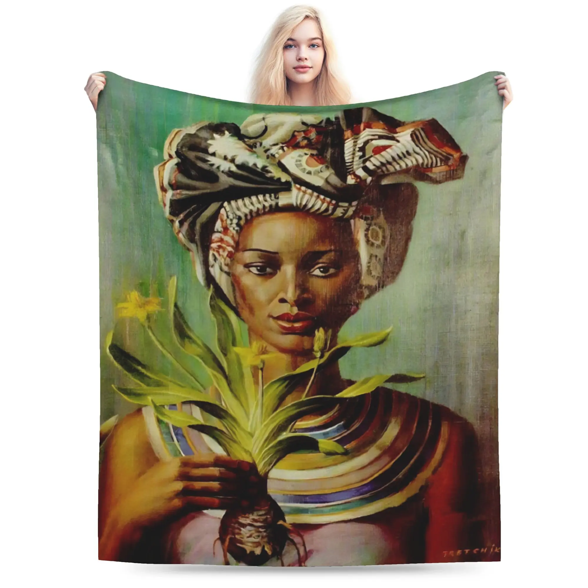 Comfort Miss Wong Vladimir Tretchikoff  Blanket Stuff Sofa Decorative  Throw Blankets Super Soft Flannel for Couch