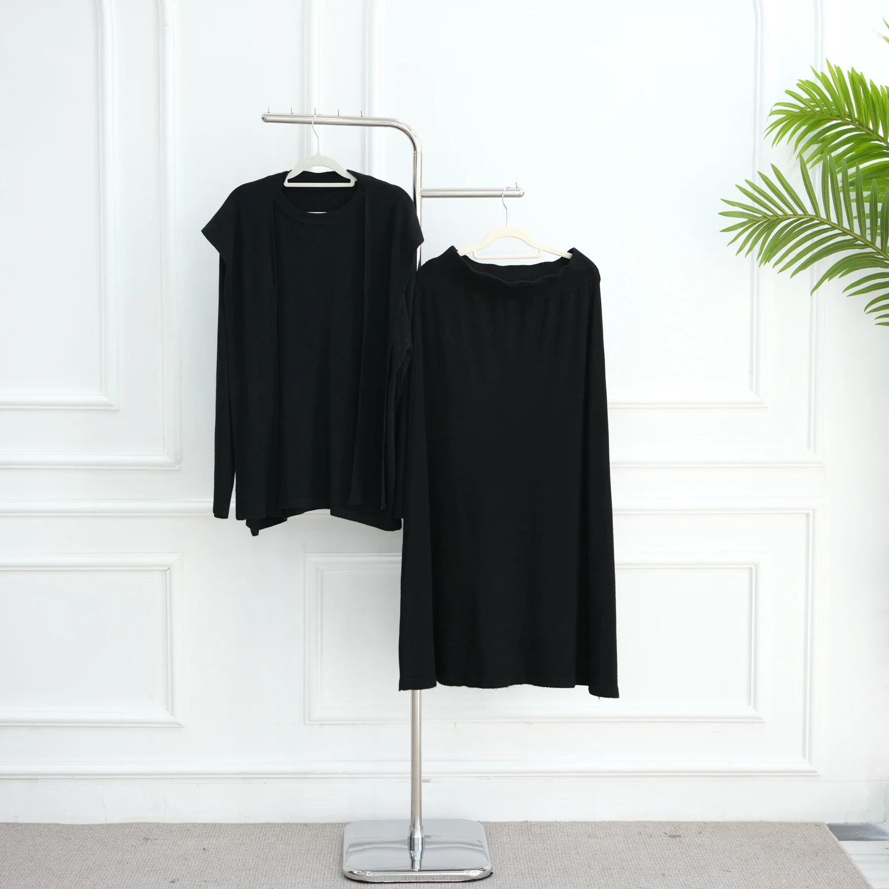 

Женский мусульманский вязаный свитер, топы, брюки, комплект из 2 предметов, исламская одежда, спортивный костюм на осень и зиму, арабский халат, Абая, кафтан, платье, наряды