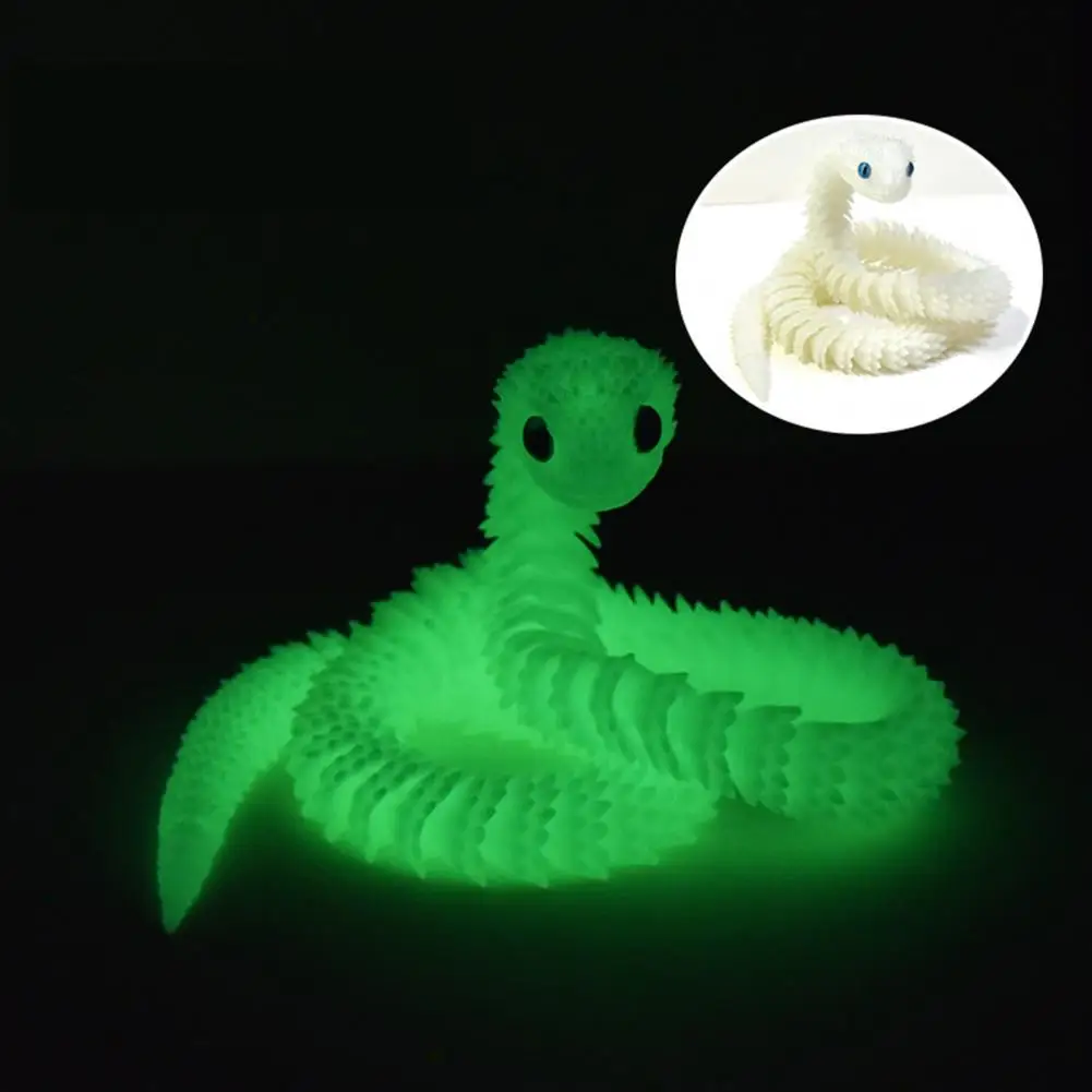 3D Snake Ornament Animal Model Wildlife Learning Toy Realistic 3d Printed Snake Ornament with Flexible Joints Effect Model Toy