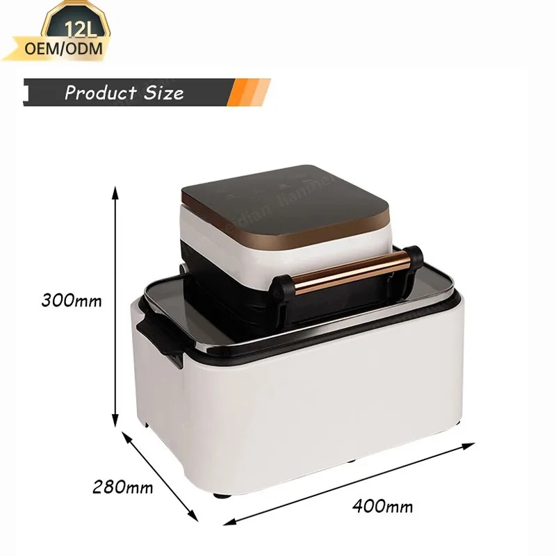 2025 12L 15L 2400W Visual Smart Touch Screen Custom Oil Free Electric Deep Fryer Hot air Fryer Oven