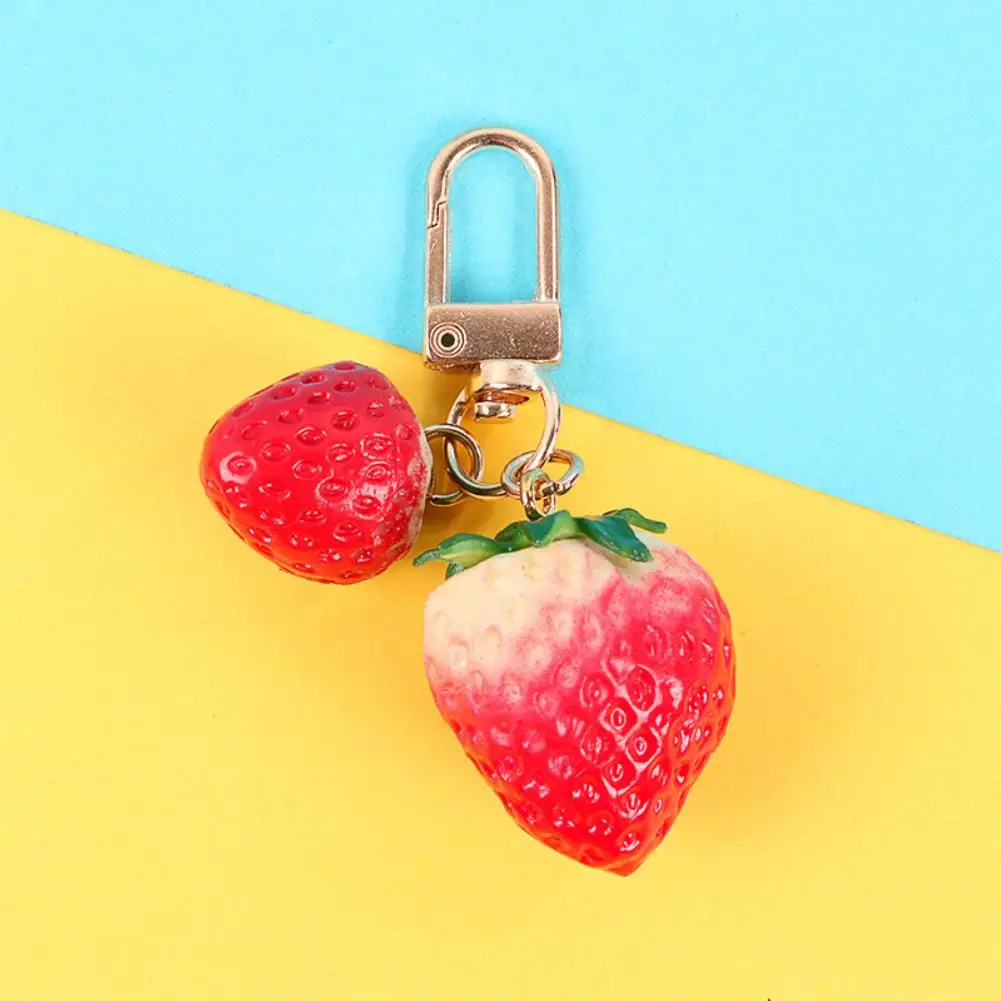 Mini CADENA DE dijes de aplicación amplia que no se decolora, Linda llave, corazón de amor, 3D, campana de fresa, mochila colgante para niña