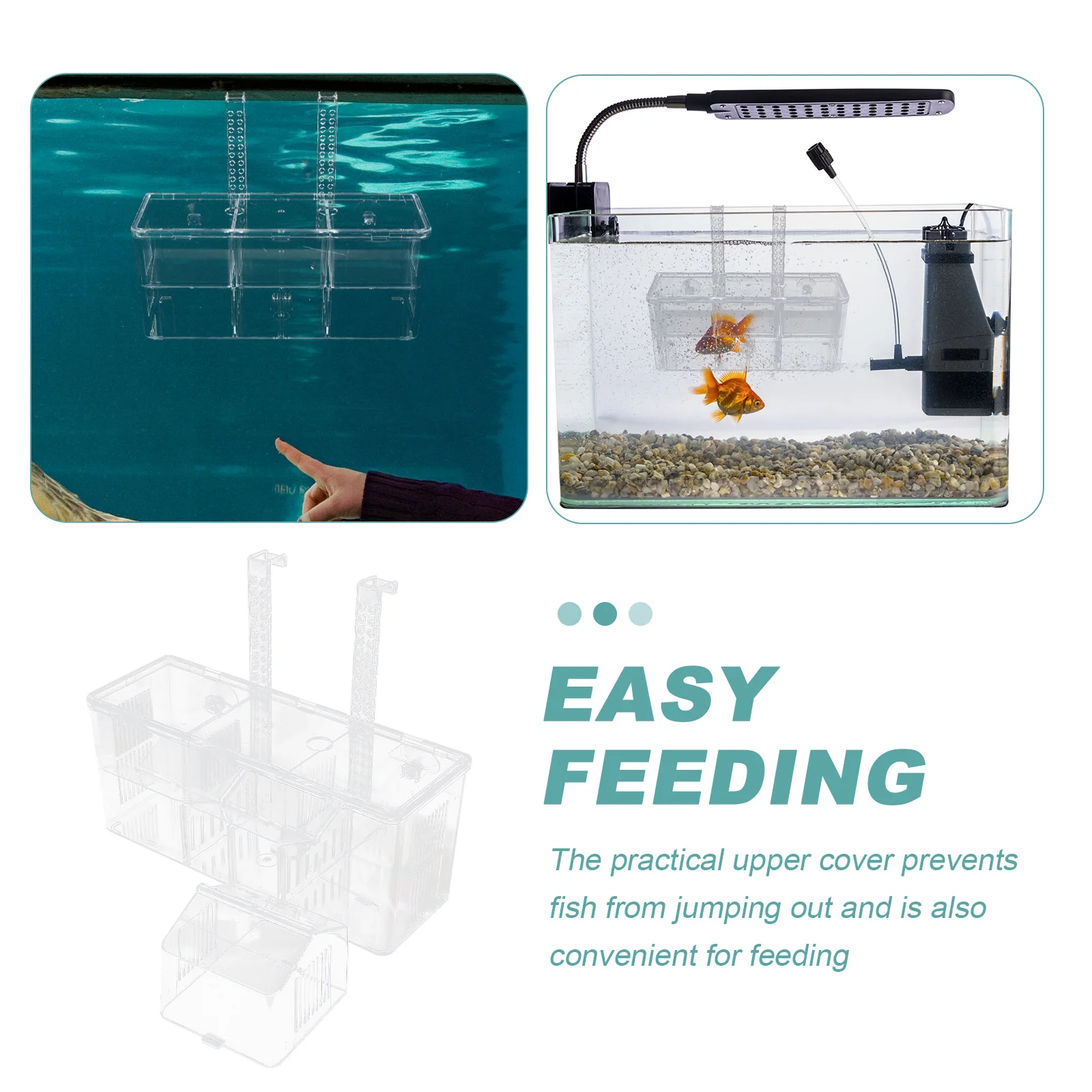 

Fish Breeding Box Hanging Type Aquarium Isolation Holder Hatchery Incubator Tank Hatching Box Suction Cup Design Increase