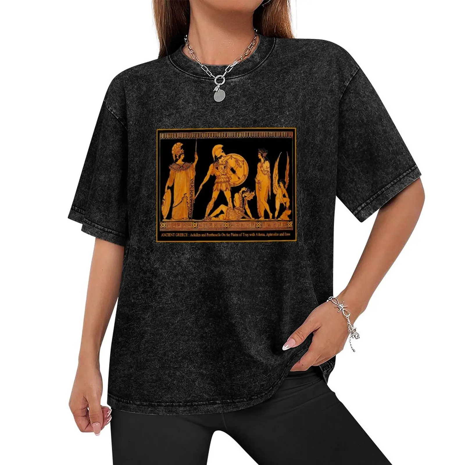 GREECEAncient God and Goddess Frieze Print T-Shirt designer shirts anime stuff t shirts for men pack