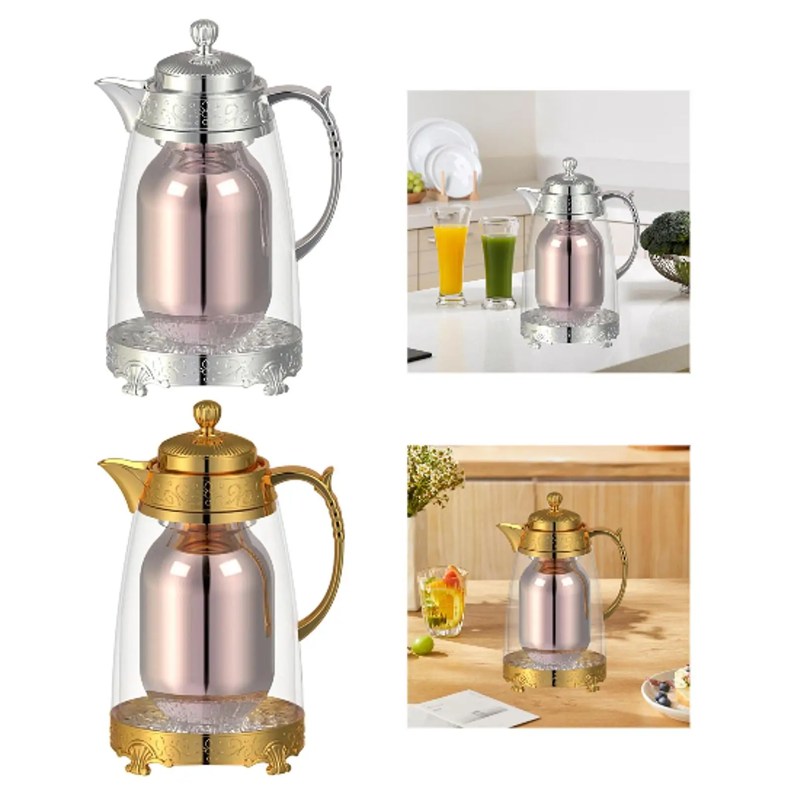 

Insulated Thermal Coffee Carafe 1L Housewarming Gift Kitchen Portable for Tea, Coffee, Water Coffee Dispenser Arabic Tea Kettle