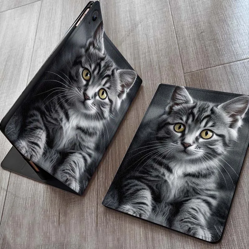 Cat Cute Chic Pattern For Samsung Galaxy Tab S11 A11 A9 A8 S6 A 10.1 A7 10.4 Plus 2025 2023 2022 Tablet Case