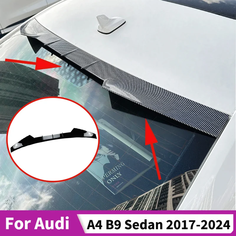 

Для Audi A4 B9 седан 2017-2024 автомобильный спойлер на заднее окно крыши, крыло, губа, верхняя защитная доска, задний плавник, крышка, комплекты внешних украшений