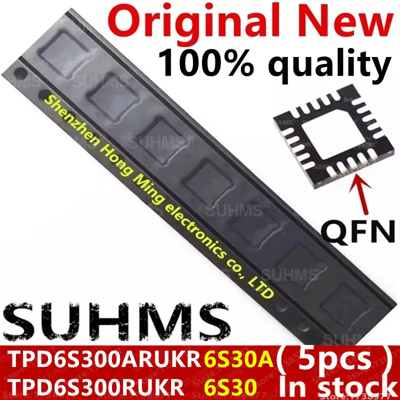 (5piece)100% New TPD6S300ARUKR TPD6S300A 6S30A TPD6S300RUKR TPD6S300 6S30 QFN-20