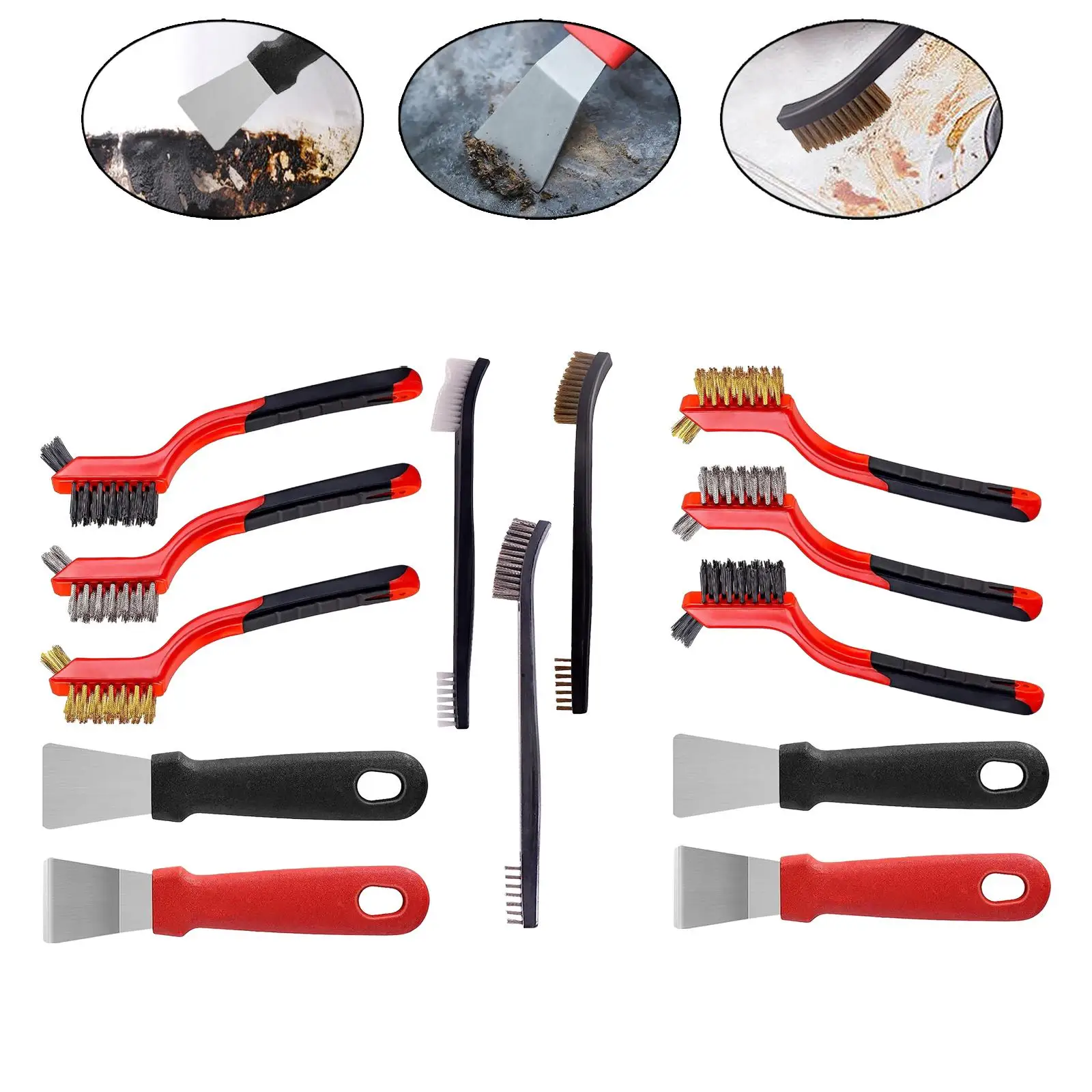 Set di spazzole metalliche Mini tergipavimento per spazzole metalliche per la rimozione della ruggine della cucina casa