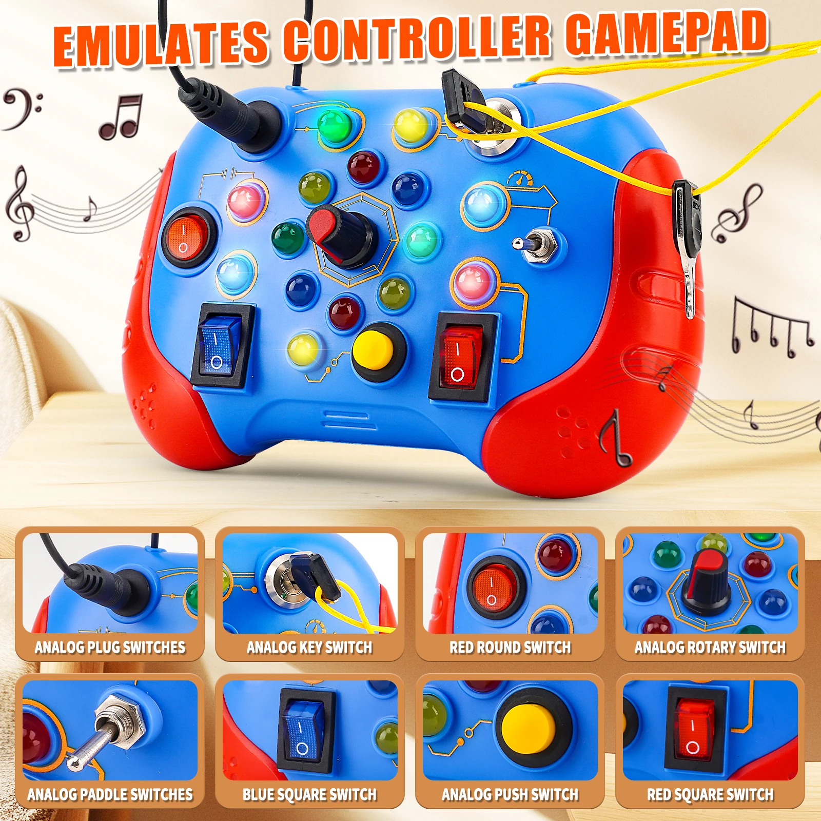 Montessori Busy Board Zintuiglijk speelgoed met LED-lichtschakelaar ControlBoard Reisactiviteiten Kinderspellen voor