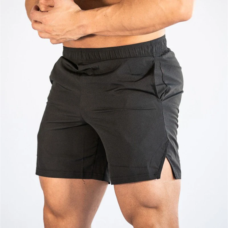 Solid Color Gym Bodybuilding Fitness Shorts Workout Muscle Breathable Quick Dry Sport Shorts Mens Workout Basketball Short Pants