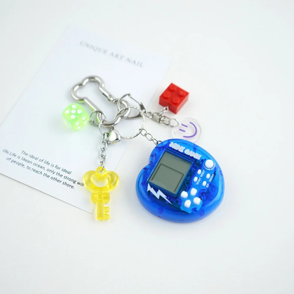 Korean Fashion Rainbow Game Console Bone Keychain Kawaii Harajuku Charm Y2K Crystal Heart Lock DIY Bag Pendant Keychain Vintage