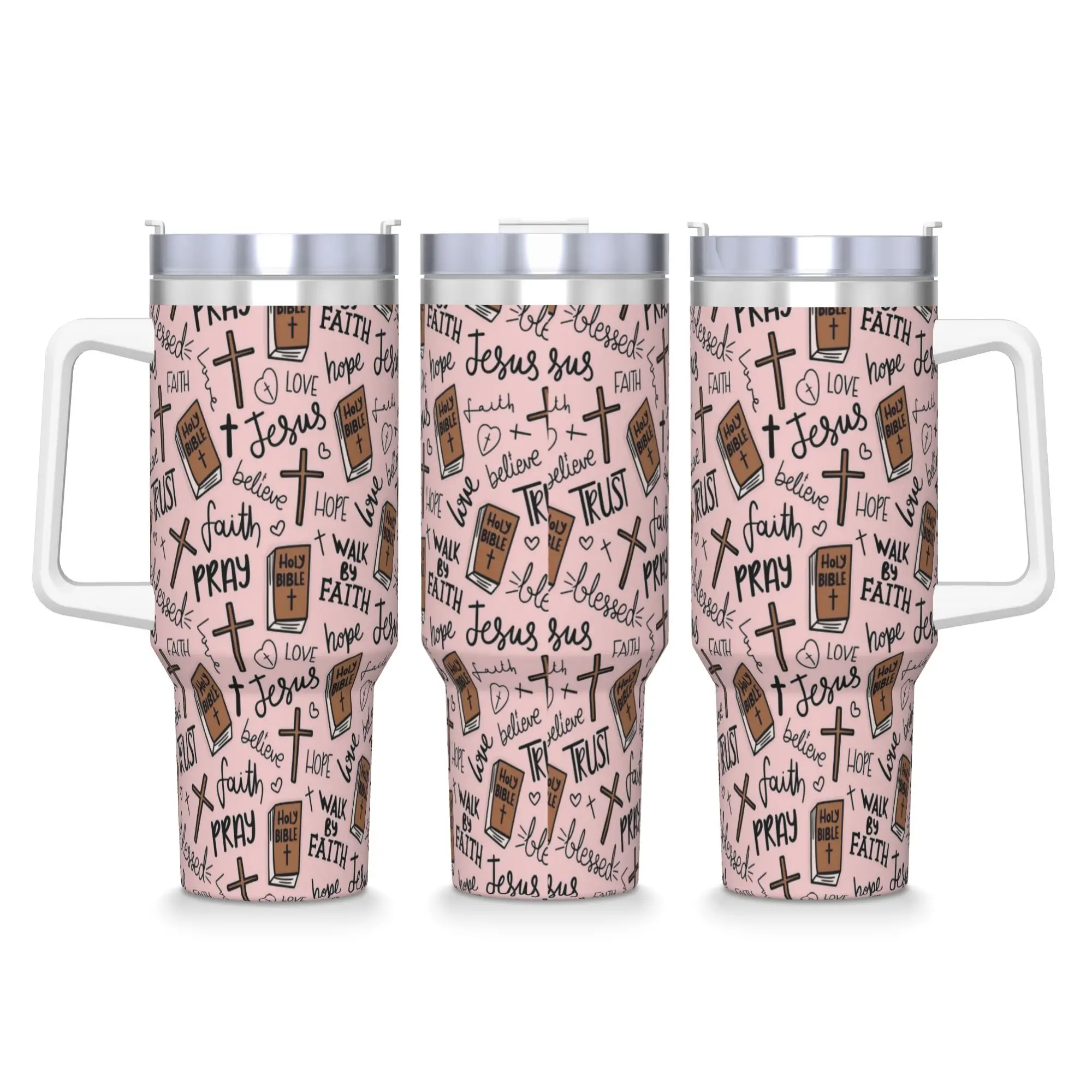 Stainless Steel Tumbler Christian Bible Jesus Coffee Mug  Keep Heat Hot Drinks Mugs Cup Beach Graphic Water Bottle