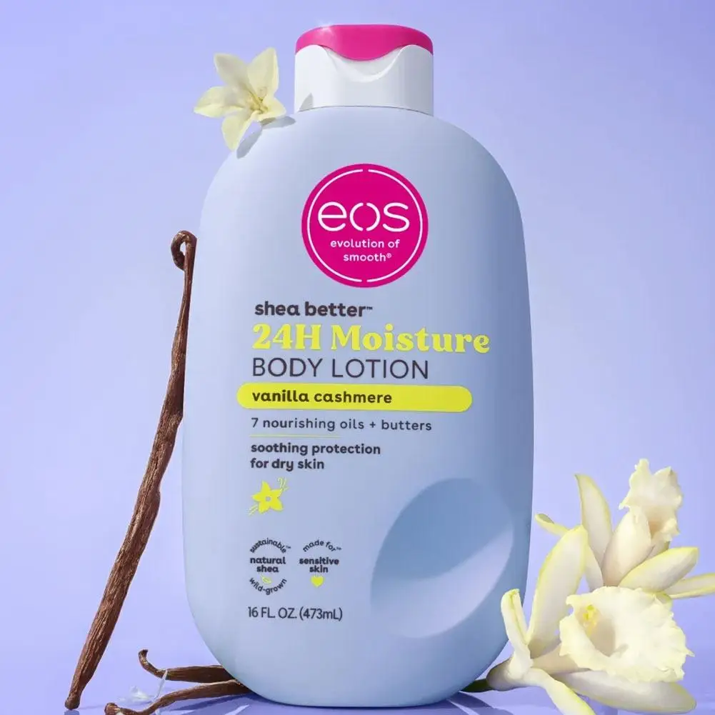 EOS Vanilla Cashmere Scent Butter Body Lotion 24H Long Lasting Moisture Shea Butter Nourishing Soothing Body Cream For Dry Skin