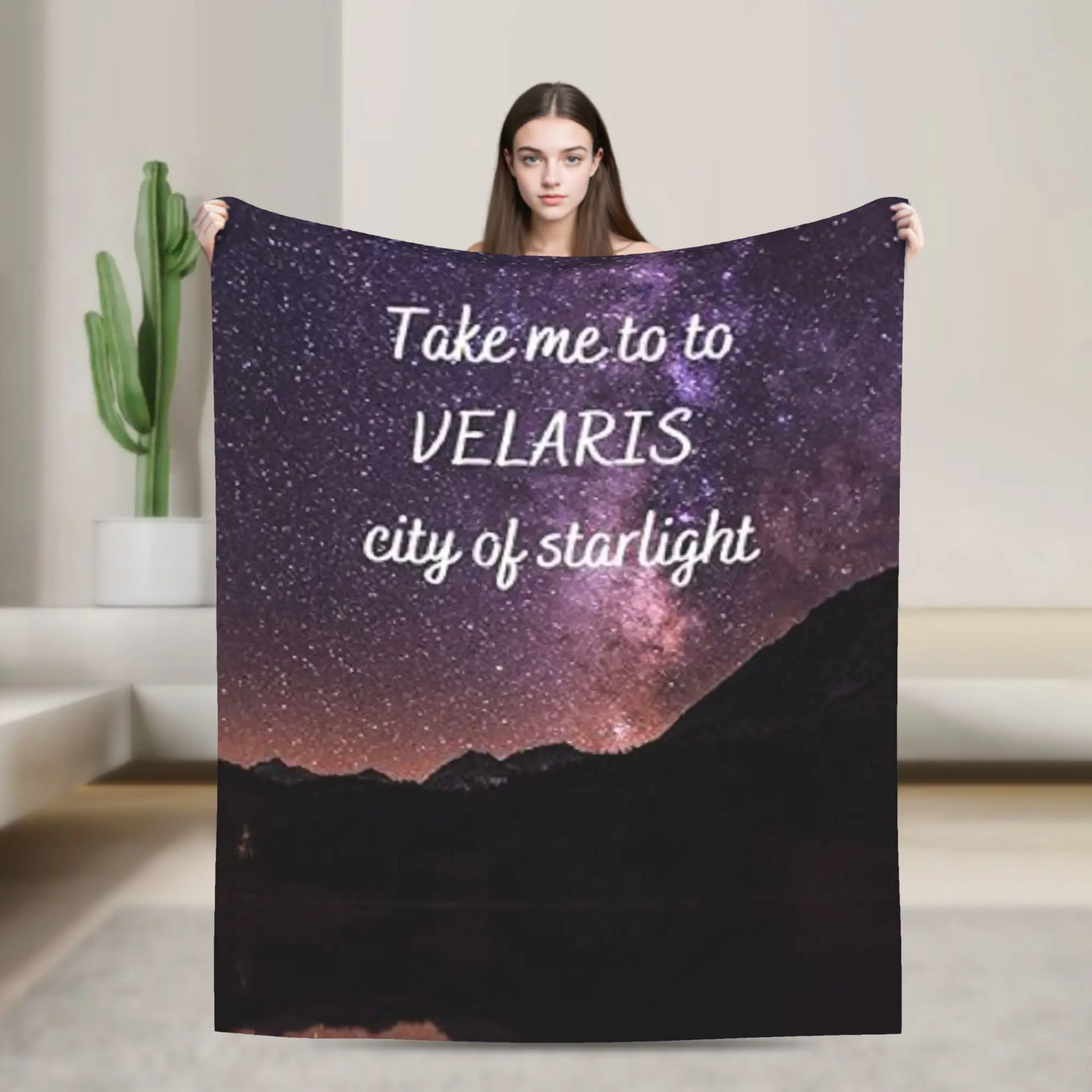 

Velaris City of Starlight Warm Soft Blanket Office Plush Throw Blanket Street Trend Bedroom Flannel Bedspread Sofa Bed Cover