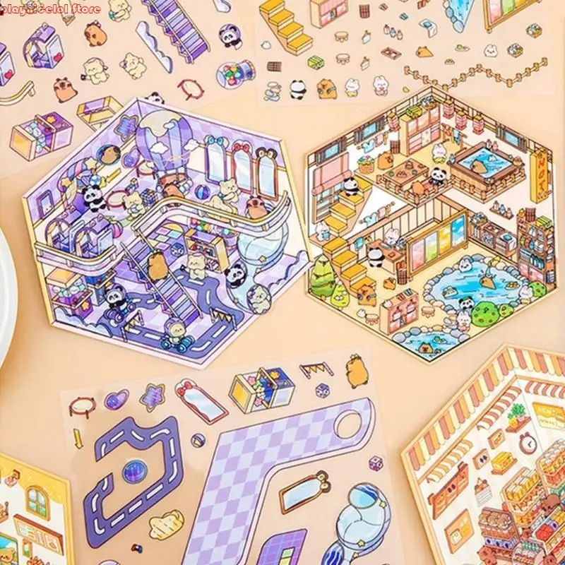 E8ba 3D миниатюрная сцена наклейка для скрапбукинга журнал альбом Альбом Кейс Кейс Ноутбук