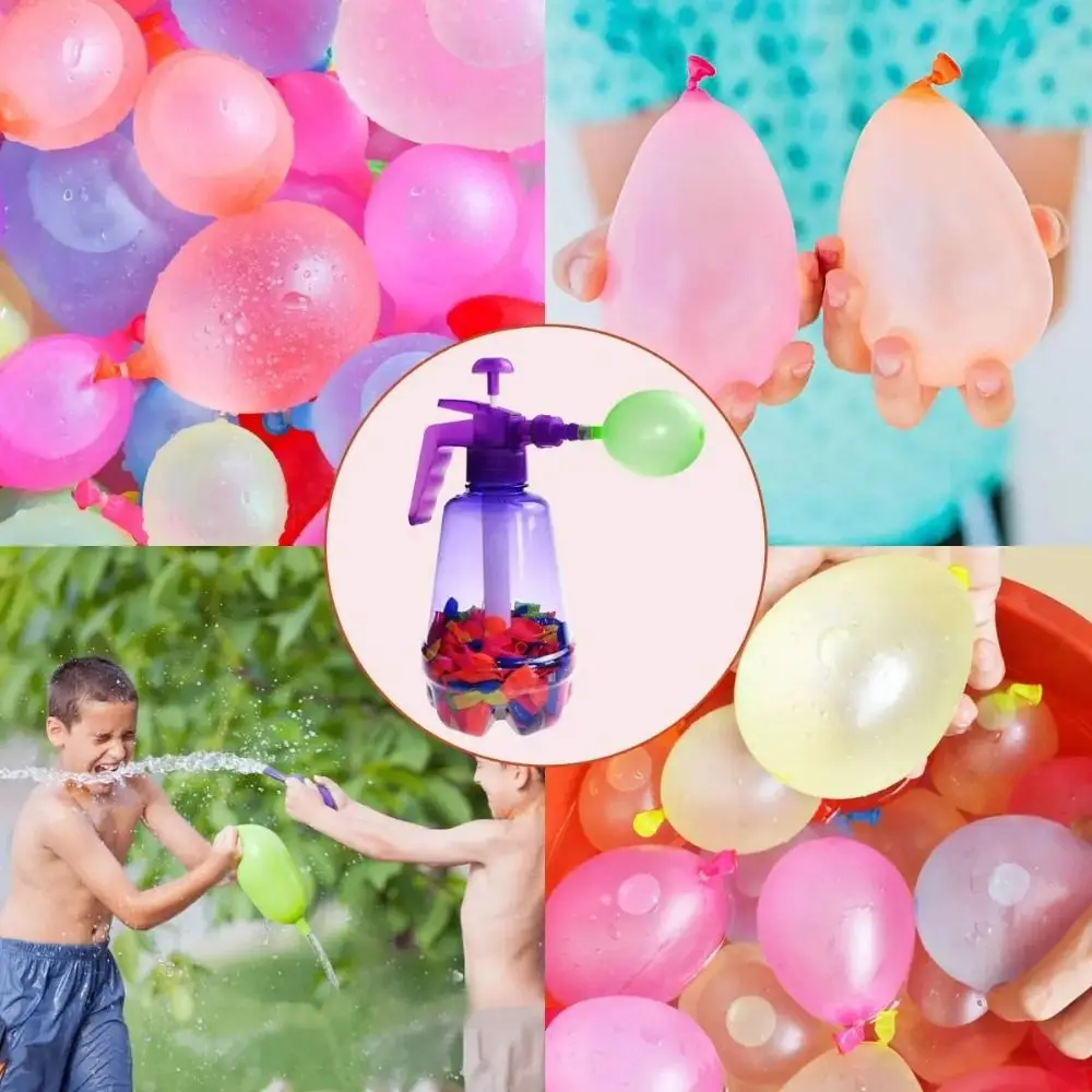 Neue tragbare Luft-Wasser-Bomben-Ballonpumpe mit Luftballons für Kinderpartys, Outdoor-Spielzeugballons (Pumpe und Luftballons, zufällige Farbe)