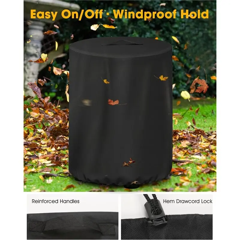 PZHI Cover for Ninja Fireside360 Fire Pit Cover 600D Oxford Material with PVC Backing Critical Seam Taping Dual Drawstring Hem