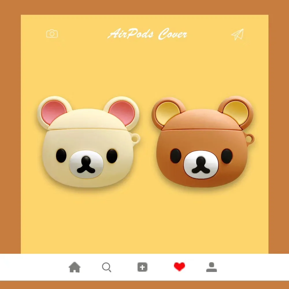 For Airpods 1 2 3 Pro Pro 2 Case Cute Cartoon Rilakkuma Silicone Earphone Case Accessories Cover