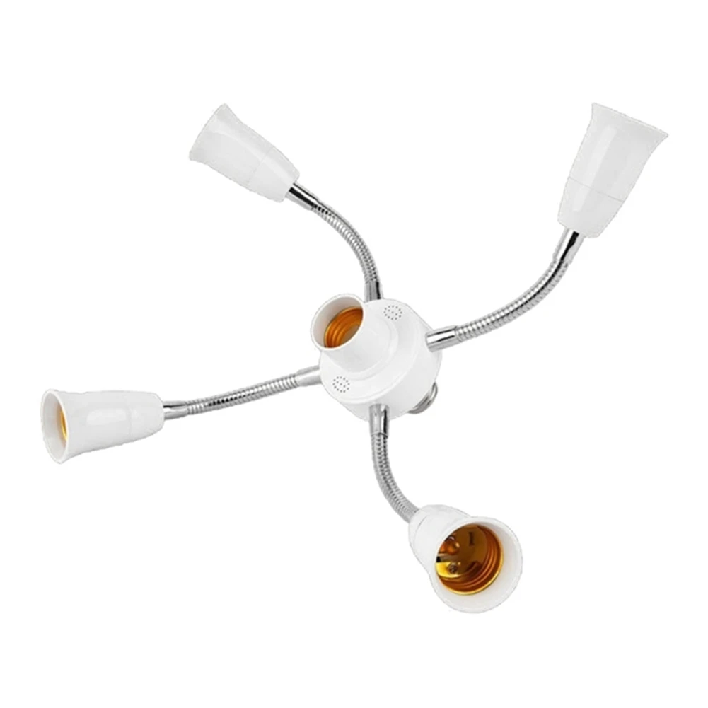 

A71P E27 LED Bulb Splitter Adapter Adjustable Light Holder Socket Converter for Home Office Exhibitions Light Holder 5 Heads