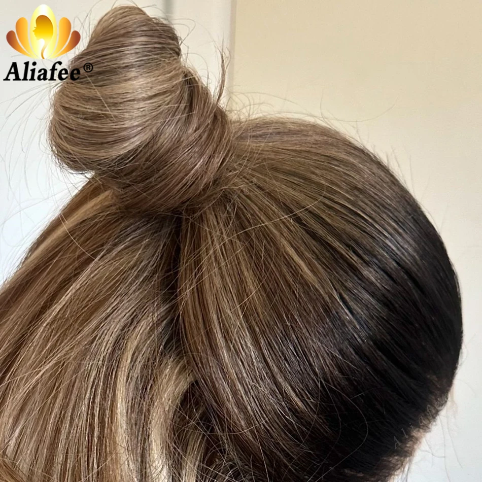 Balayage Highlight Wig Human Hair 13X6 Lace Frontal Wigs Pre Plucked Body Wave Lace Front Wigs for Women Blonde Human Hair Wigs