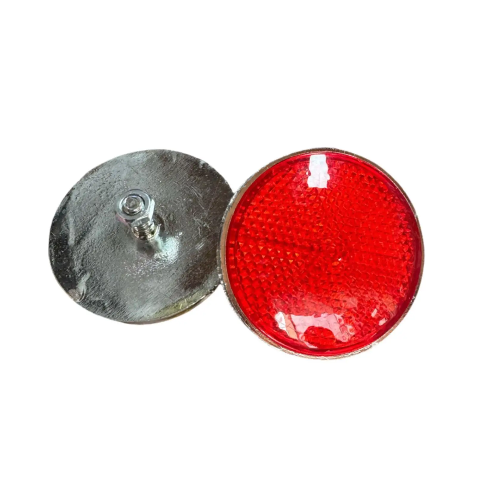 

2 Pieces Reflective Warning Reflectors Round Replacement Part Fittings Sturdy Easy Installation Professional Accessories Red